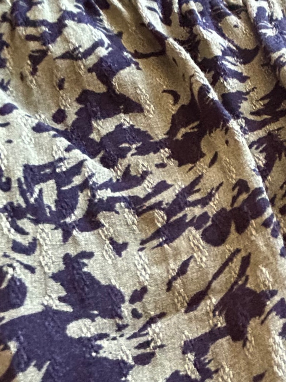 CASLON Green Navy Abstract Print Flutter Sleeve Babydoll Boho Top V-Neck 2X - Picture 5 of 8